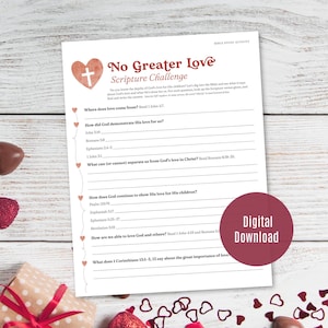 God's Love Bible Verse Challenge: Printable Teen Scripture Activity with Decode Puzzle for Valentine’s Day (PDF Download)