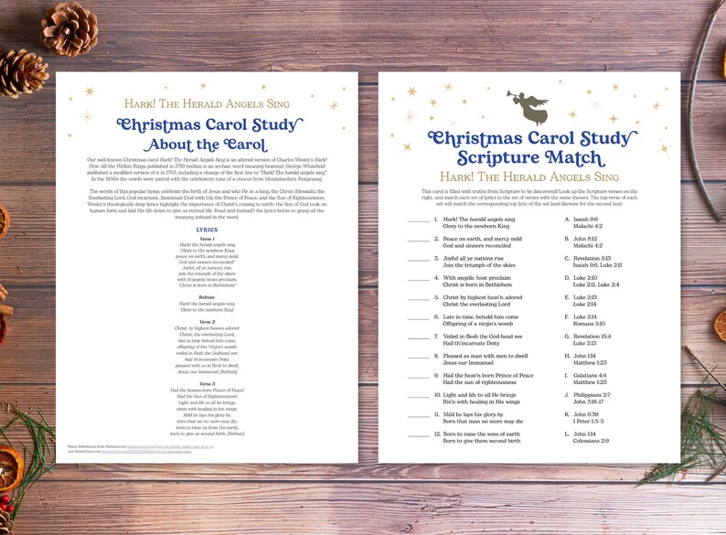 Hark! the Herald Angels Sing Hymn Study: Printable Christmas Carol ...
