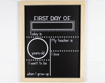 First Day of School Chalkboard, Reusable Back to School Chalkboard