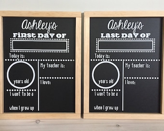 First and Last Day of School Chalkboard Signs, Reusable First and Last Day of School Chalkboards
