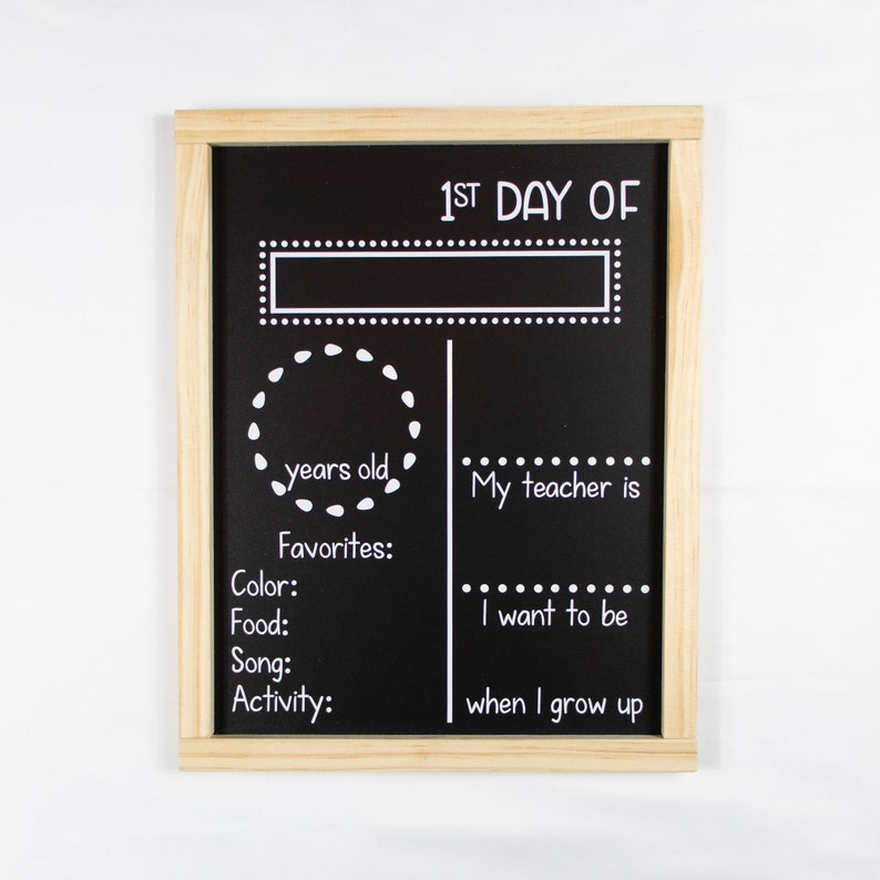 First Day of School Chalkboard, Reusable Back to School Chalkboard image 6