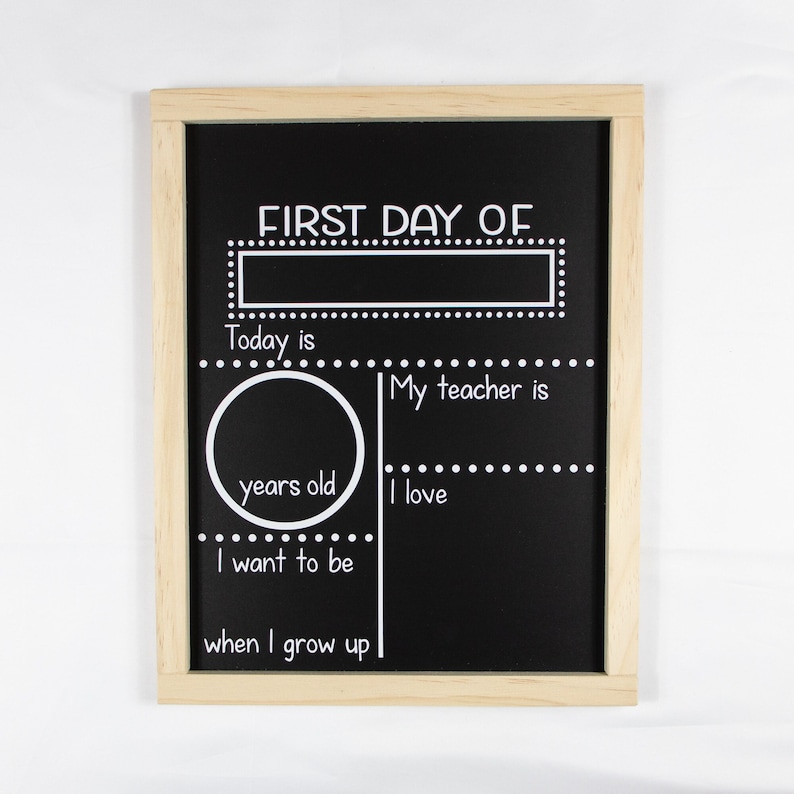 First Day of School Chalkboard, Reusable Back to School Chalkboard image 1