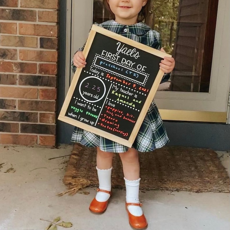 First Day of School Chalkboard, Reusable Back to School Chalkboard image 9