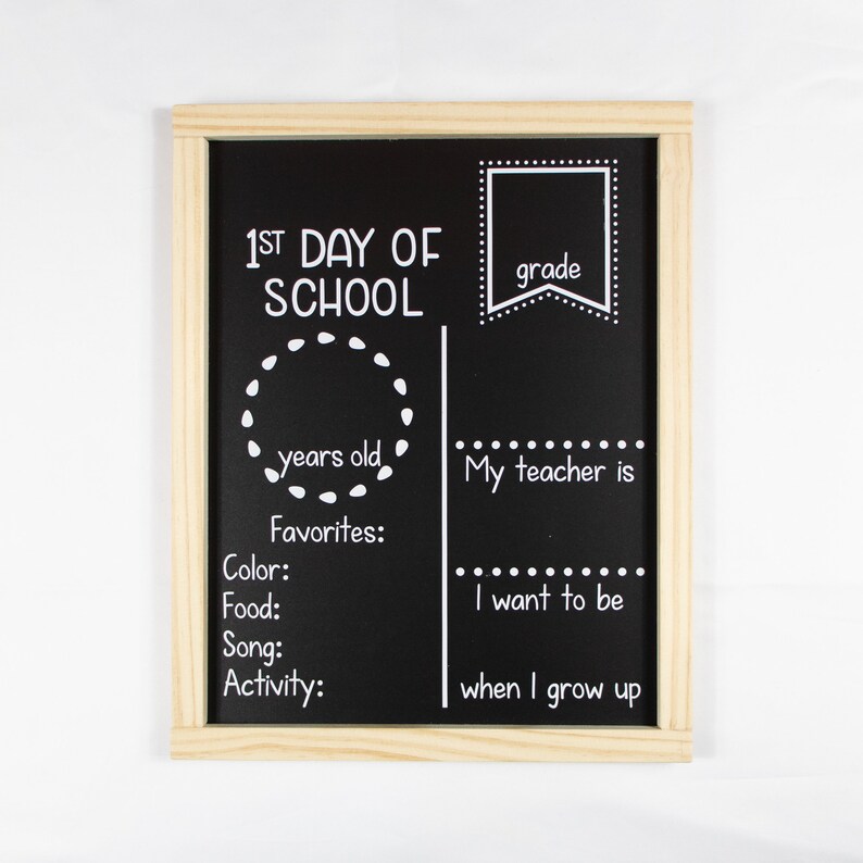 First Day of School Chalkboard, Reusable Back to School Chalkboard image 8