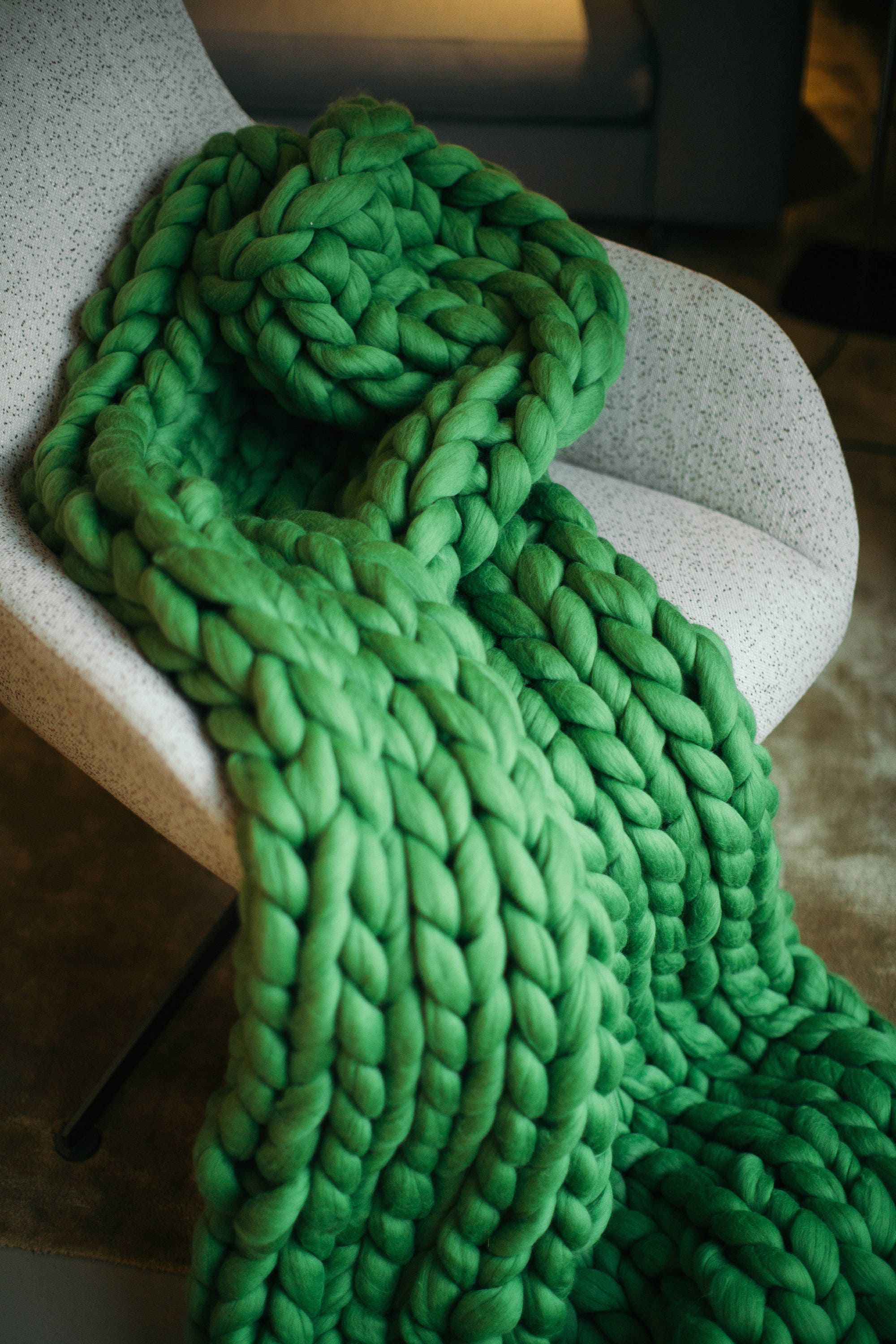 Merino Wool Blanket Chunky Wool Blanket Giant Knit Blanket Arm Etsy