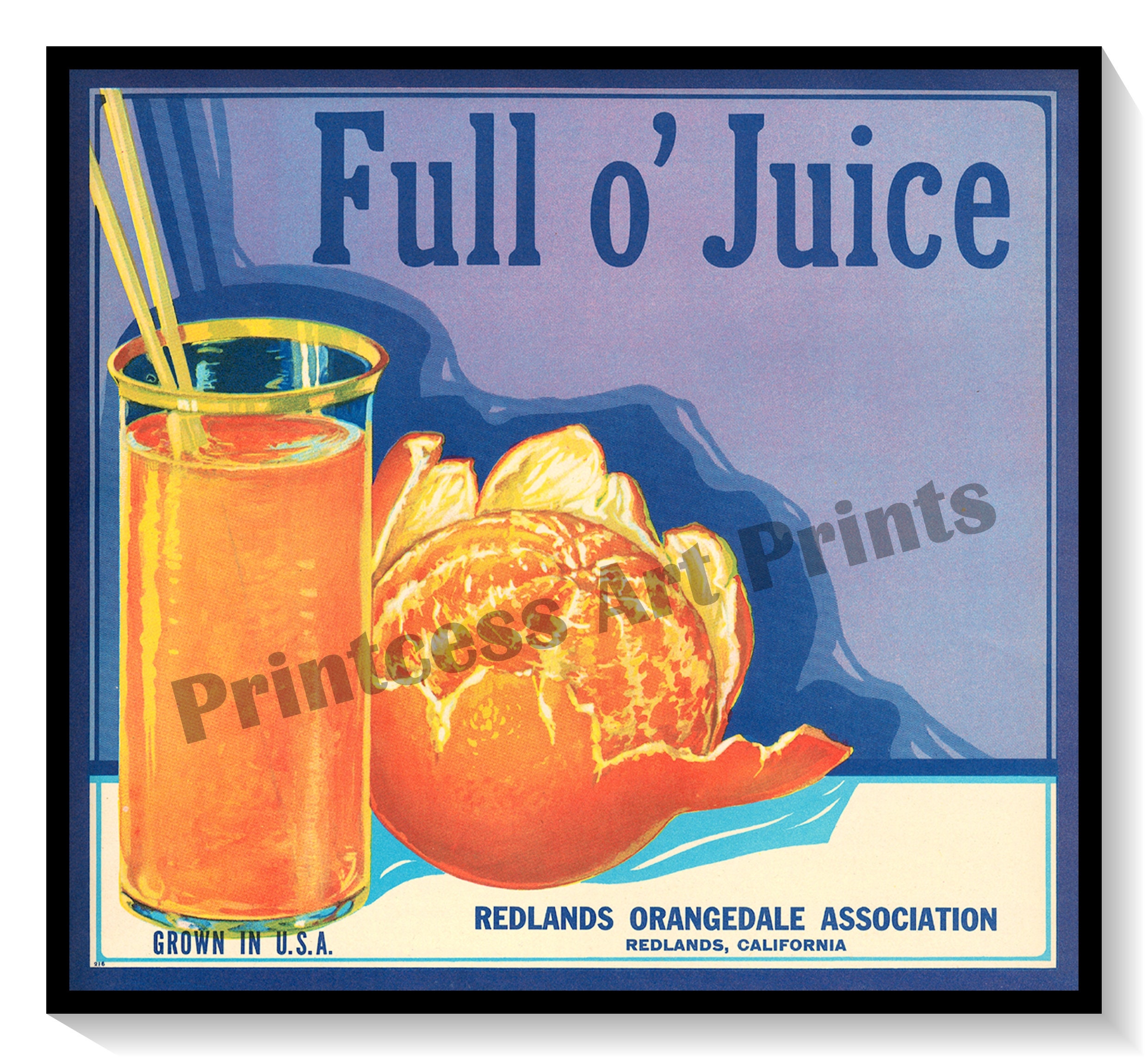 Vintage Orange Crate Labels Set of 6 Art Prints Oranges Citrus - Etsy