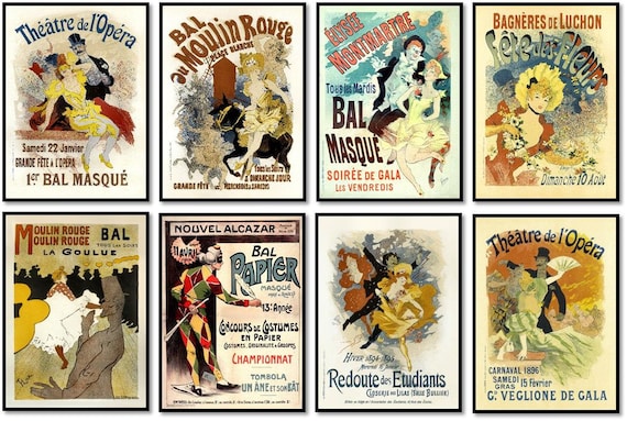 VINTAGE BAL au MOULIN ROUGE FRENCH ADVERTISING A2 POSTER PRINT