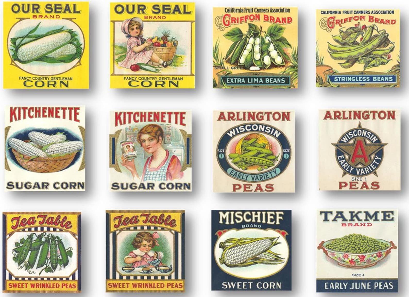 Printable Vintage Vegetable Can Labels