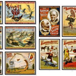 12 Barnum und Bailey Sammler Set von 12 Vintage Zirkus Postern