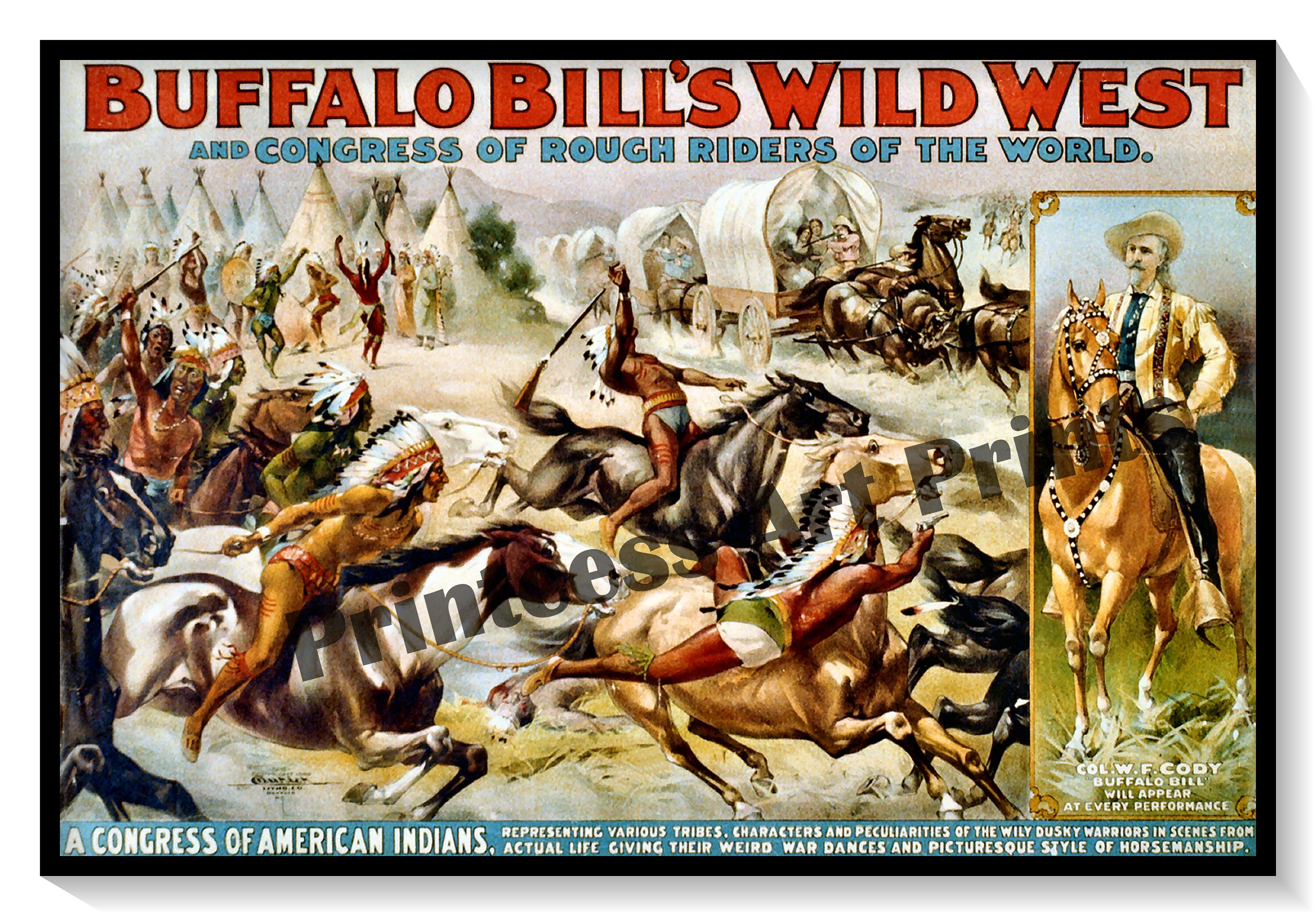 Buffalo Bill's Wild West Show Vintage Circus Posters Set of 3 Prints - Etsy