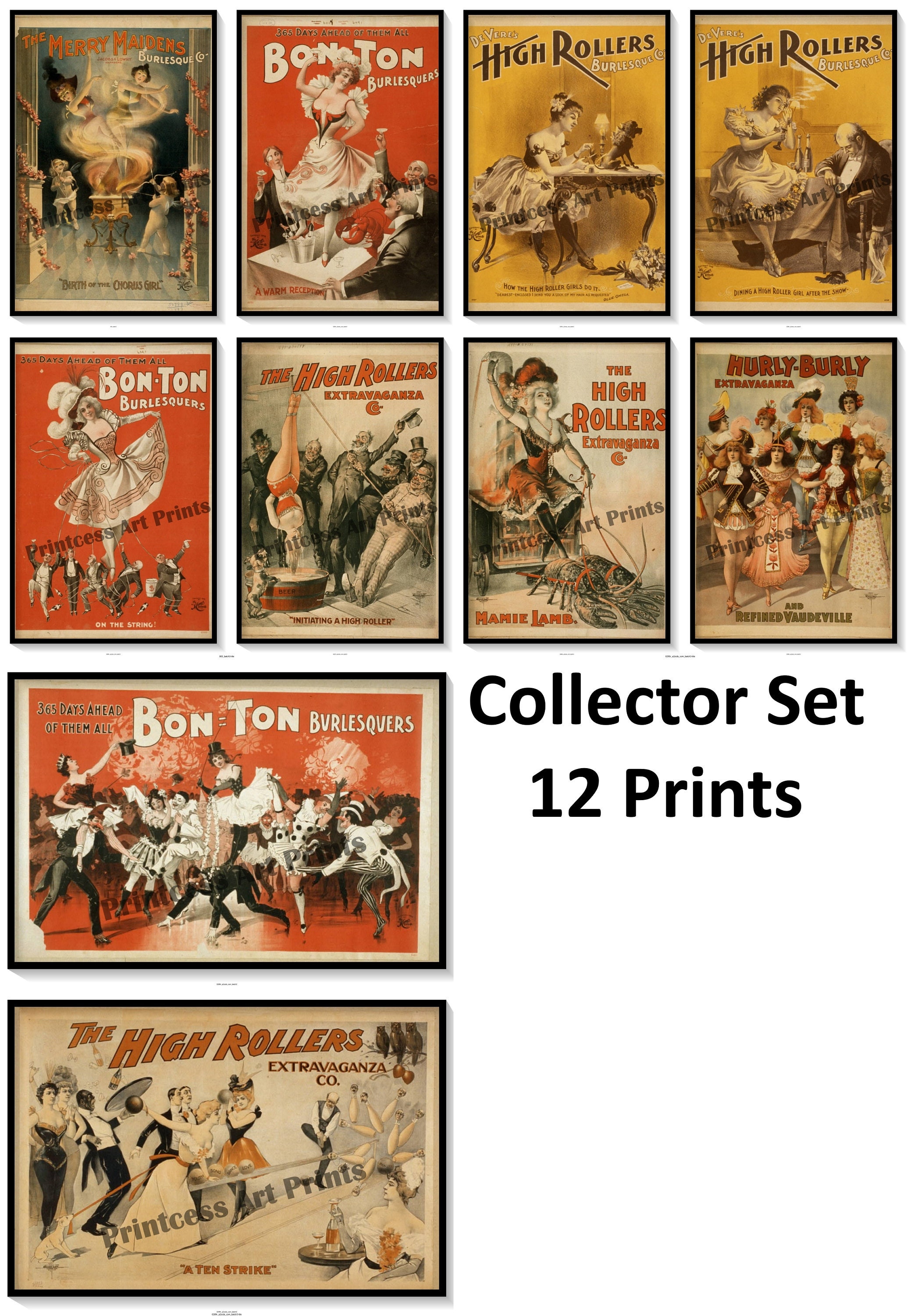 Vintage Burlesque High Roller Dancing Girls Collectors Set - Etsy