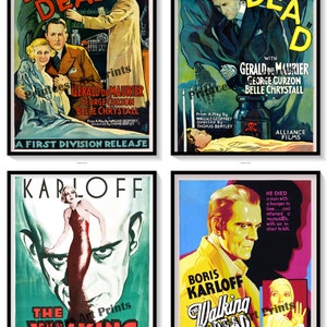 Zombies, Living Dead, Walking Dead, Vintage Horror Movie Art Prints