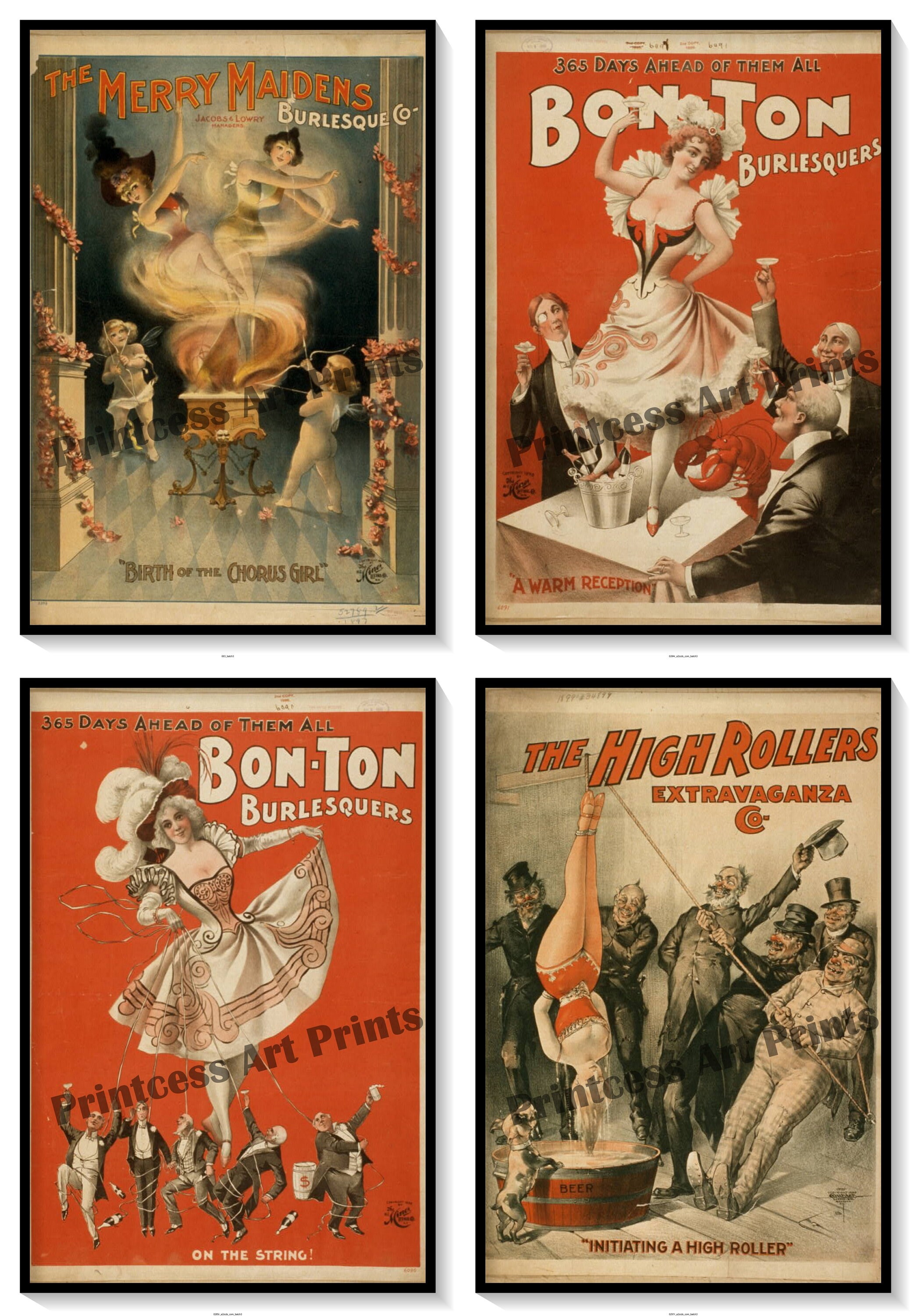 Vintage Burlesque High Roller Dancing Girls Collectors Set - Etsy