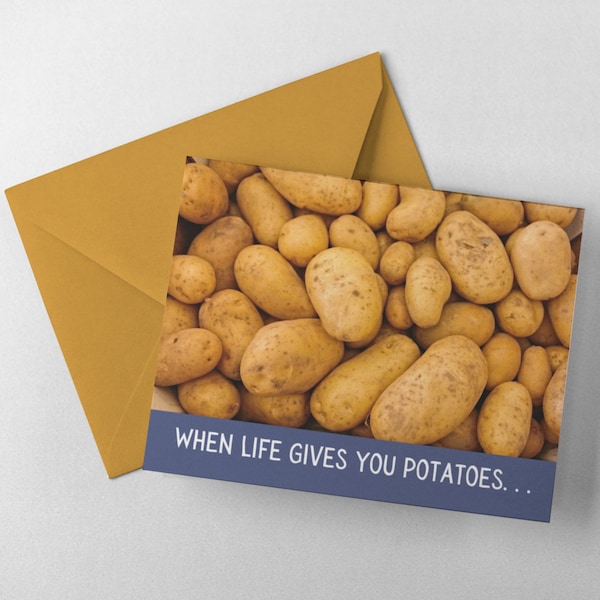 Funny Hanukkah Card - When Life Gives You Potatoes, Make Latkes - Greeting Card for Chanukkah - Holiday Sale - Holiday Clearance