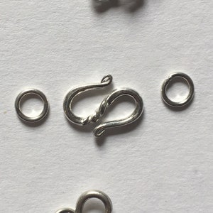 Sterling Silver Twisted S-Hook Clasp. Sold in Sets of 5. Bali Silver s hook clasp.