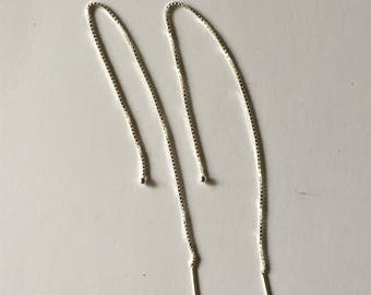 6" Sterling Silver Ear Threader with Ball, 1 pair.
