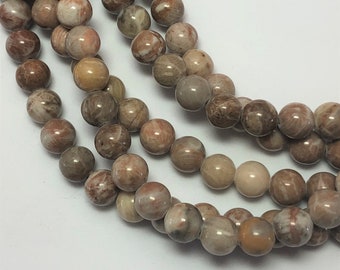 15" Strand "Petoskey" FOSSIL CORAL 20mm Coin Beads 