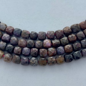4.5-5mm mixed Ruby precision faceted cube gemstone beads.  15&quot; strands of high quality faceted cubes, approximately 86 per strand.