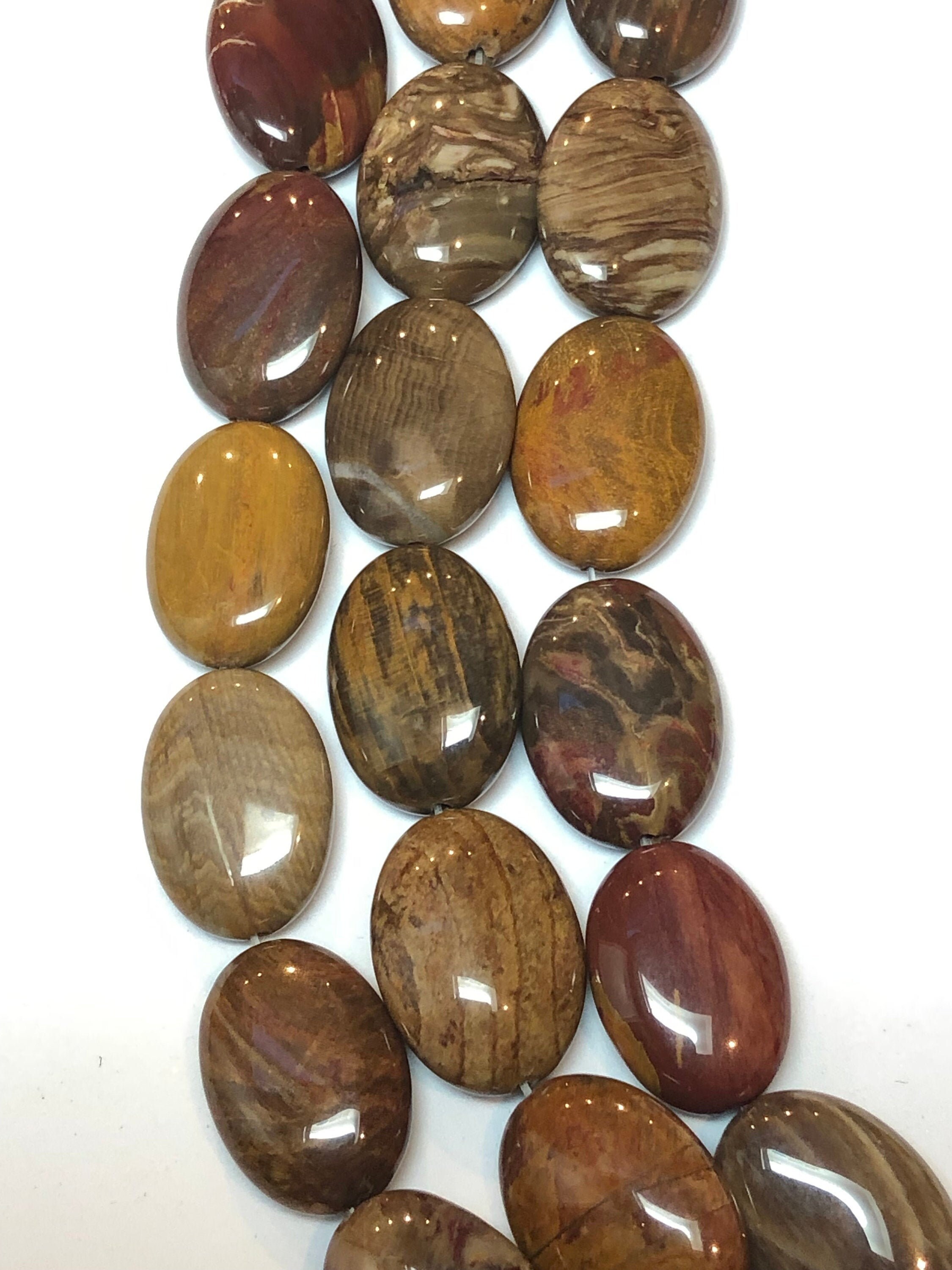 13x18mm Oval Wooden Jasper Beads. 15 Strand of High Etsy