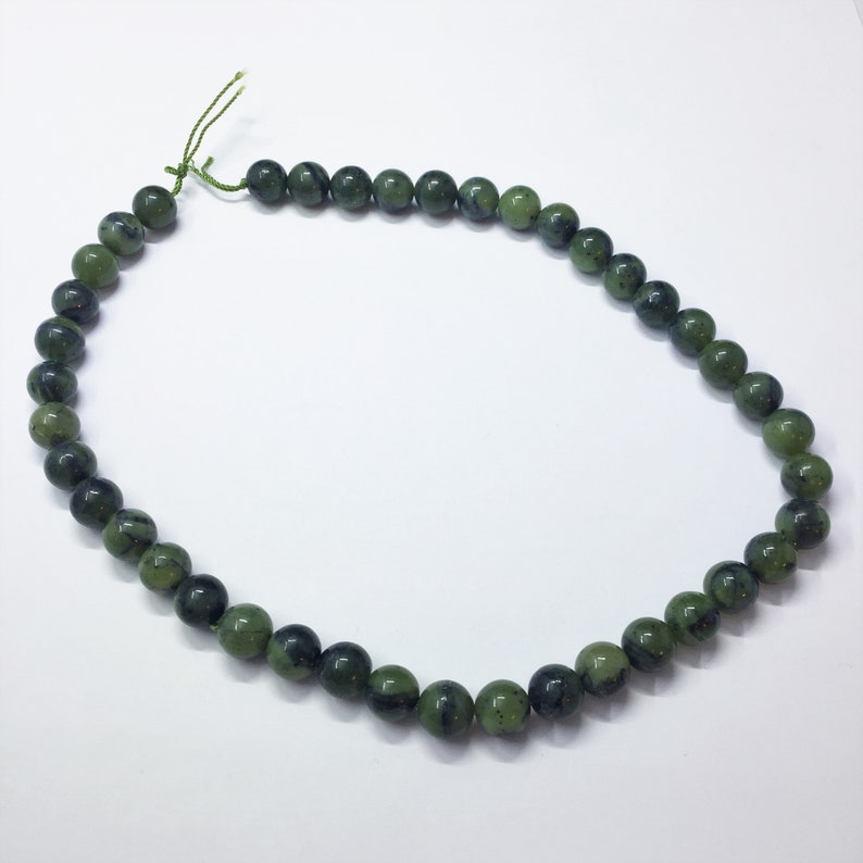 10mm Canadian Jade Gemstone Beads Full 15 strand of AAA Grade beads Nephrite Green Jade about 38 per strand