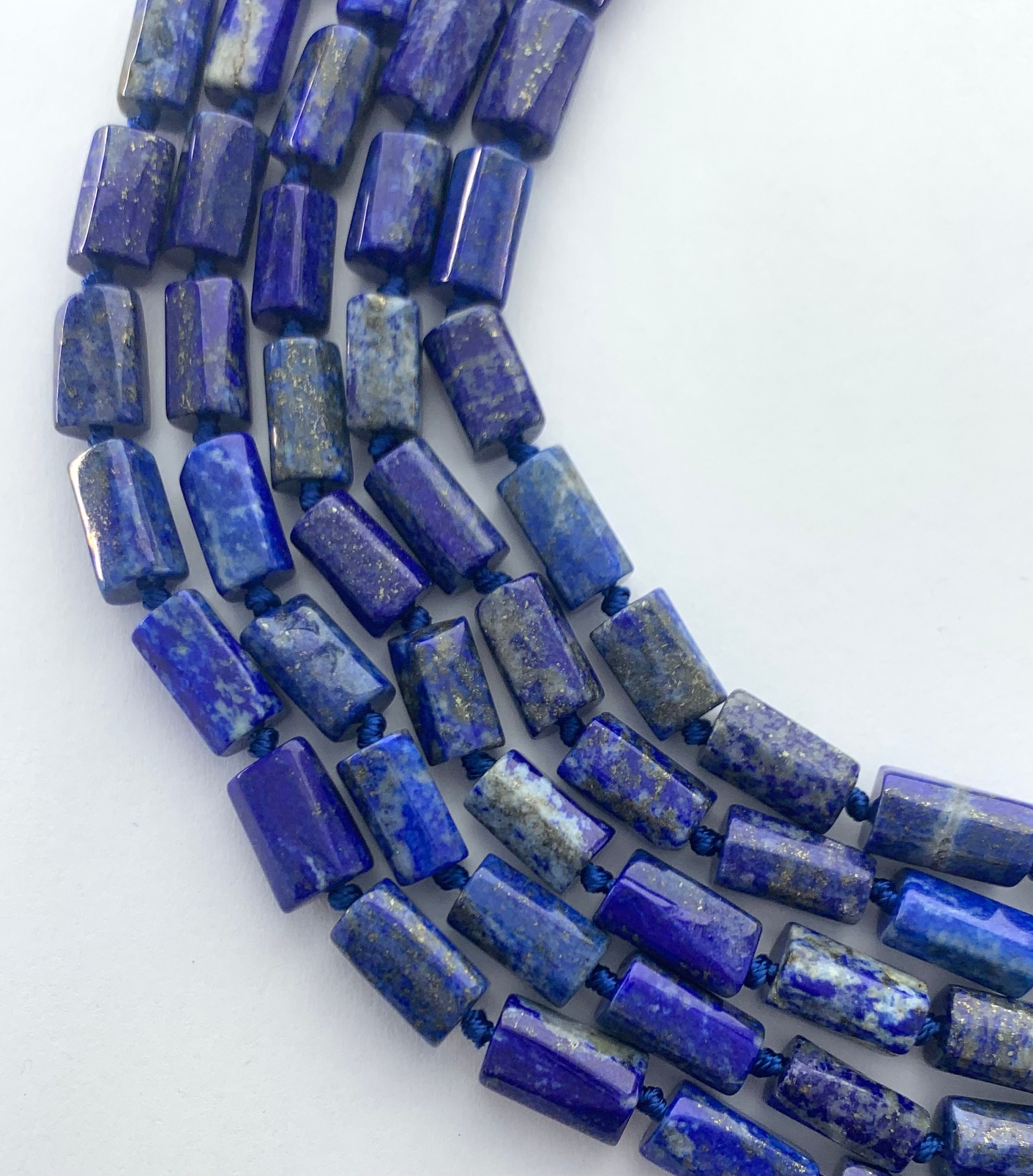 Blue Lapis Lazuli Gemstone Rectangle Beads For Jewelry Making 15" 8x13mm 10x15mm 