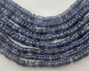 4mm Heishi Iolite Gemstone Beads. 15” strand of heishi cut Iolite, approx. 4-5mm in diameter and 2-3mm in width.