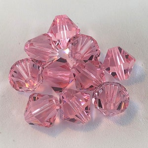 Lt. Rose 8mm Bicone SWAROVSKI® Crystal Beads #5301 package of 10. Light Pink Genuine Austrian Crystal. #5328. October Birthstone
