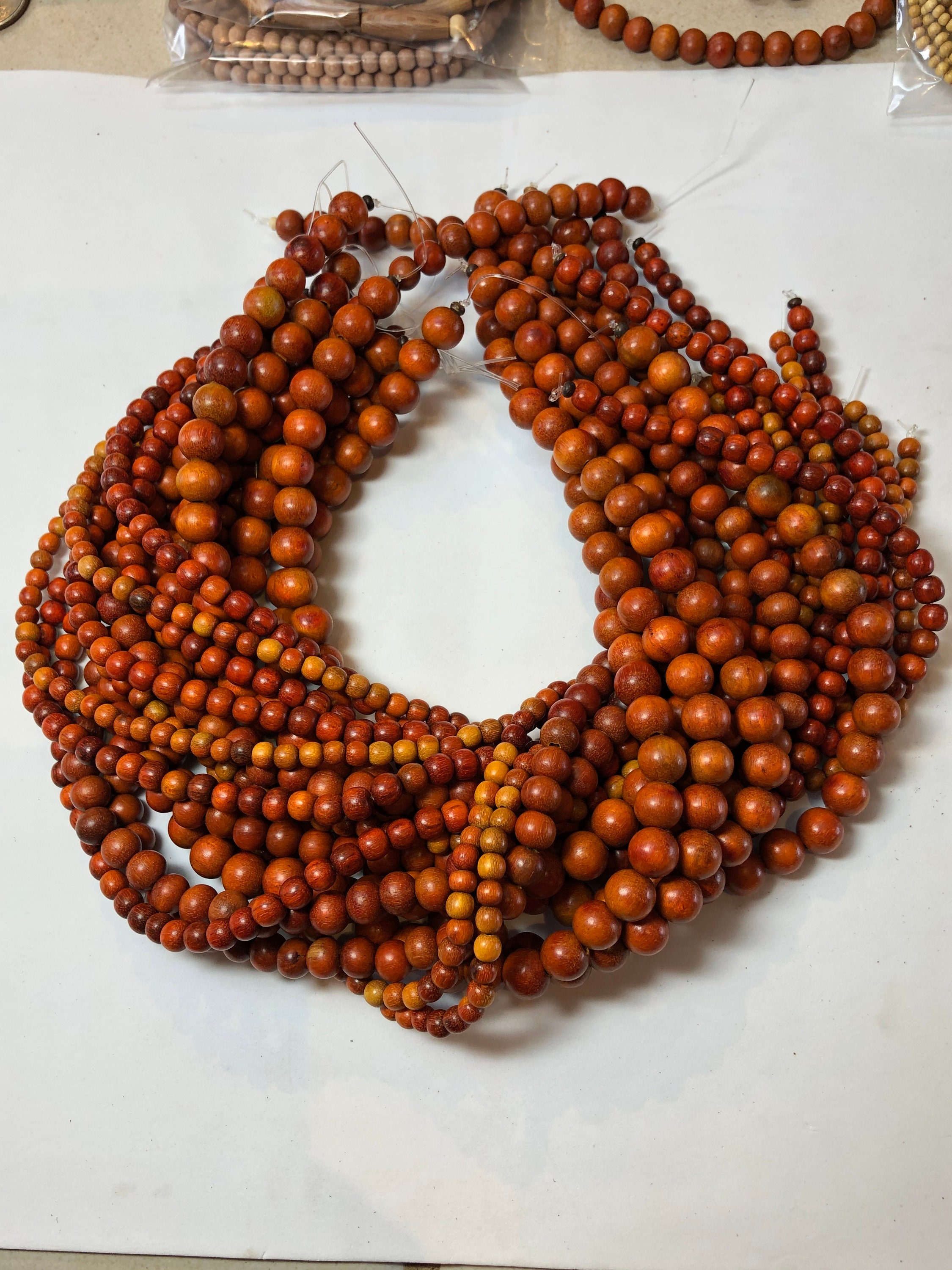 16 strand of Redwood Round Beads. Natural burnt Etsy