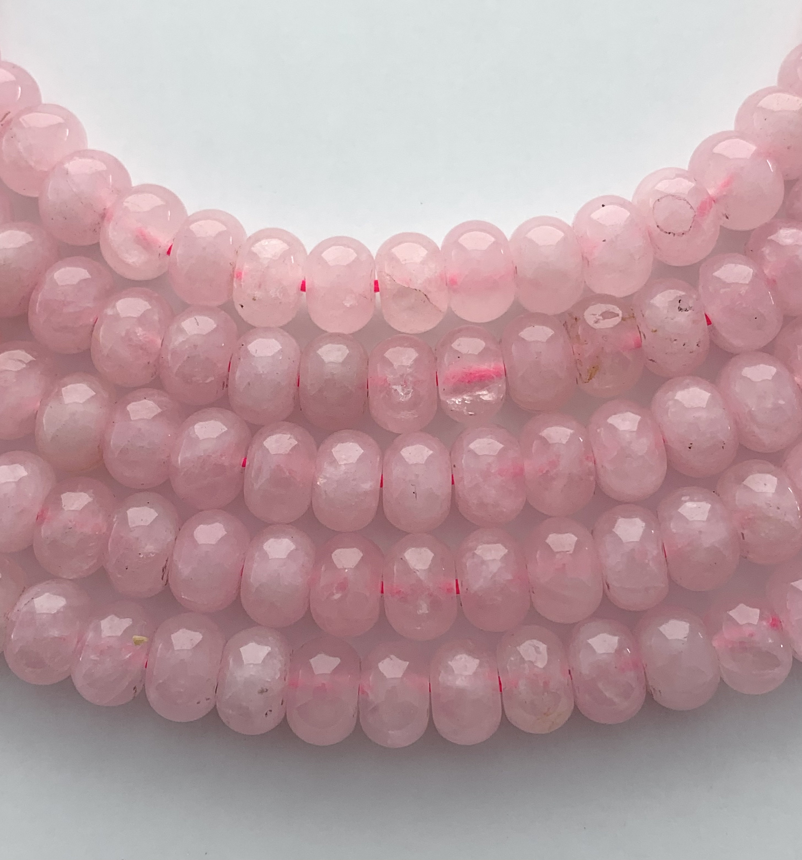 5x8mm Rondelle Rose Quartz Gemstone Beads. Full 15 - Etsy