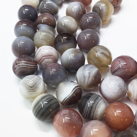 Botswana Agate 12mm Flat round Gemstone Beads 4253 Botswana Agate 12mm Flat round Gemstone Beads 4253