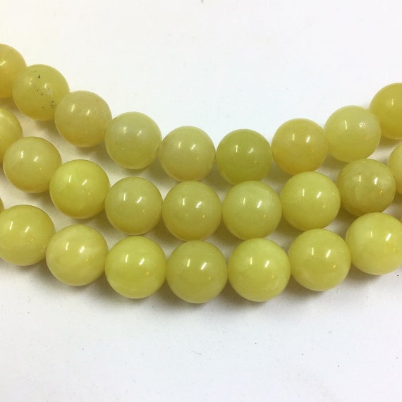 about 38 per strand Olive Serpentine Olive Jade Gemstone Beads Full strand of AAA Grade beads 10mm round beads on 15 inch strand