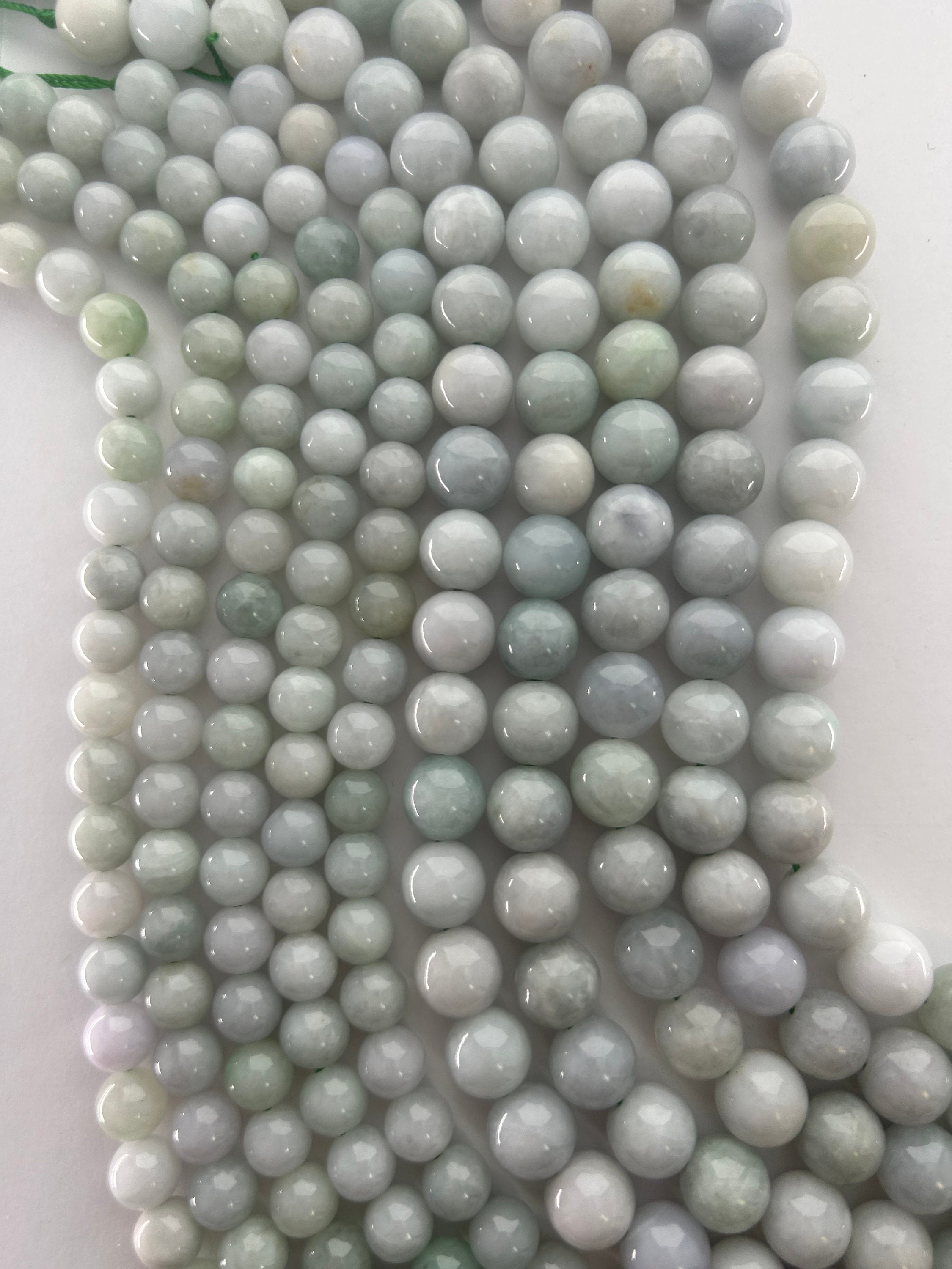 5-9MM Grass Green Burma Jade Pebble Chips Beads Grade AAA