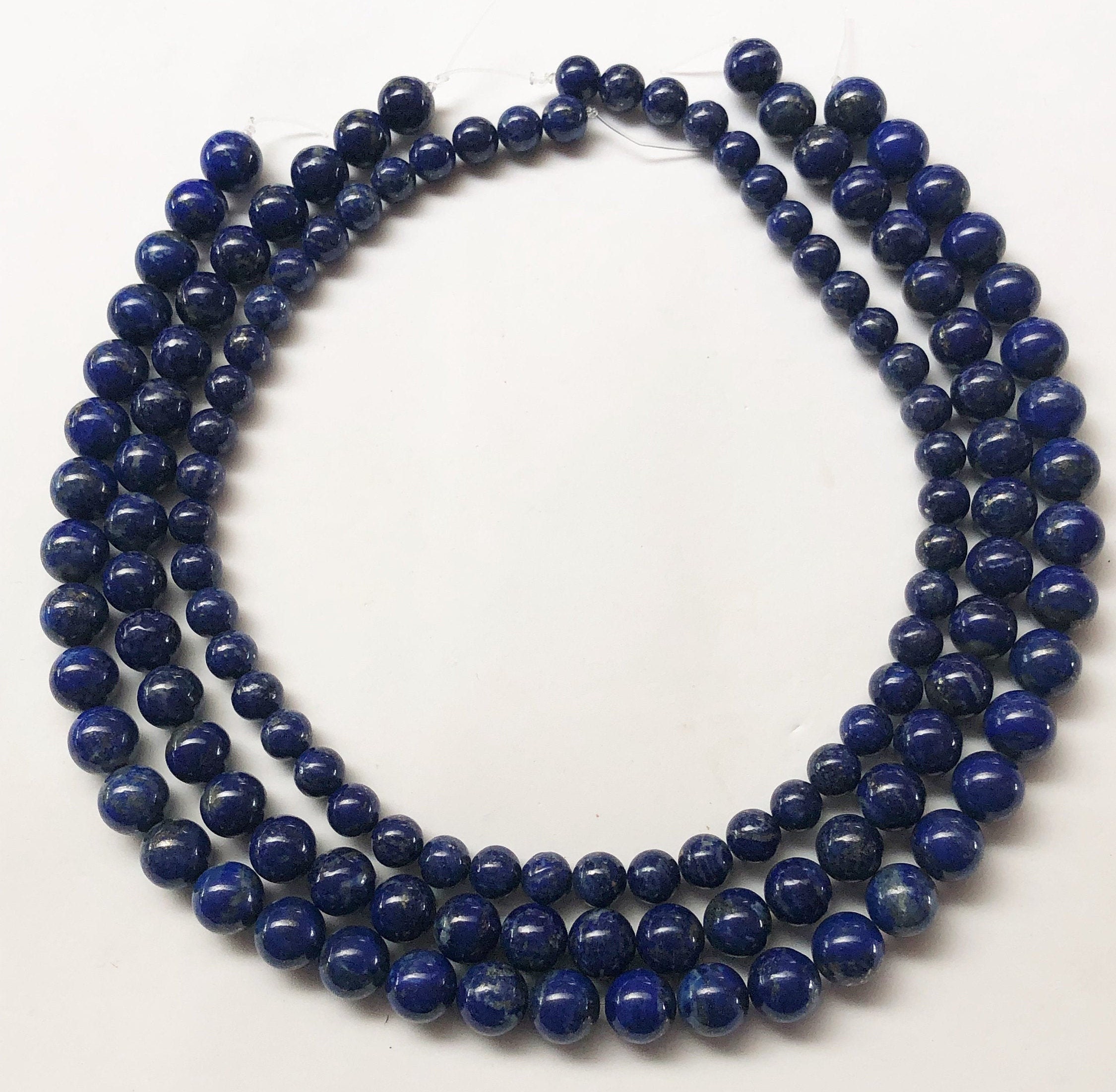 Natural Lapis Lazuli Gemstone Beads. Full 15 Inch Strand - Etsy