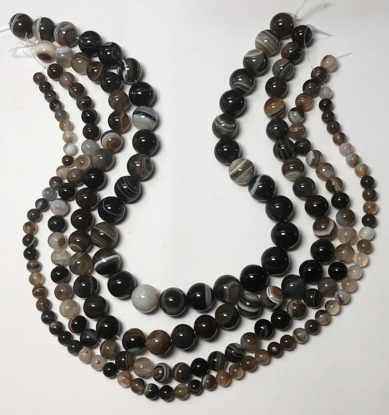 Brown & White Sardonyx Gemstone Beads. Full 15 Strand of - Etsy