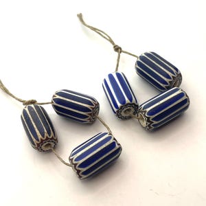 Antique Venetian African Trade 6 layer Chevron beads. Set of 3 beads, approx.  25-27mm in length and 15-17mm in diameter.