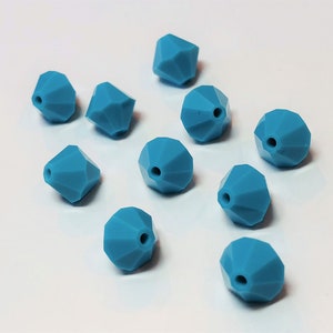 Turquoise 8mm Bicone SWAROVSKI® Crystal Beads #5301 package of 10. Opaque Blue color Genuine Austrian Crystal. Bulk. #5328. December stone