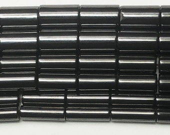 Tube Shaped Magnetic Hematite Gemstone Beads. Full 15" strand of AAA grade tube beads, available in 3 sizes. Magnetite.