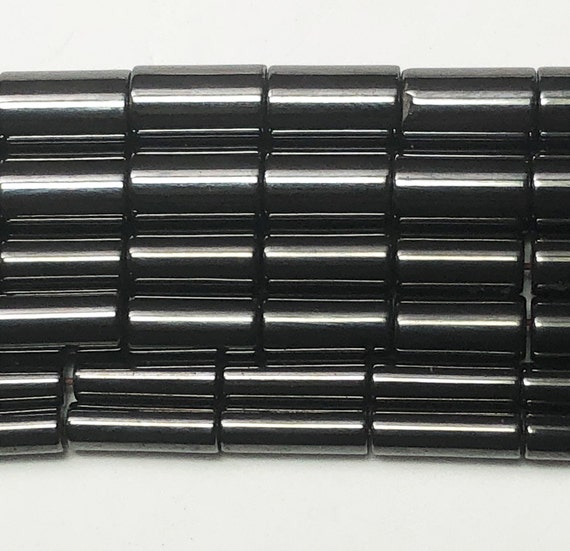 Tube Shaped Magnetic Hematite Gemstone Beads. Full 15" strand of AAA grade tube beads, available in 3 sizes. Magnetite.