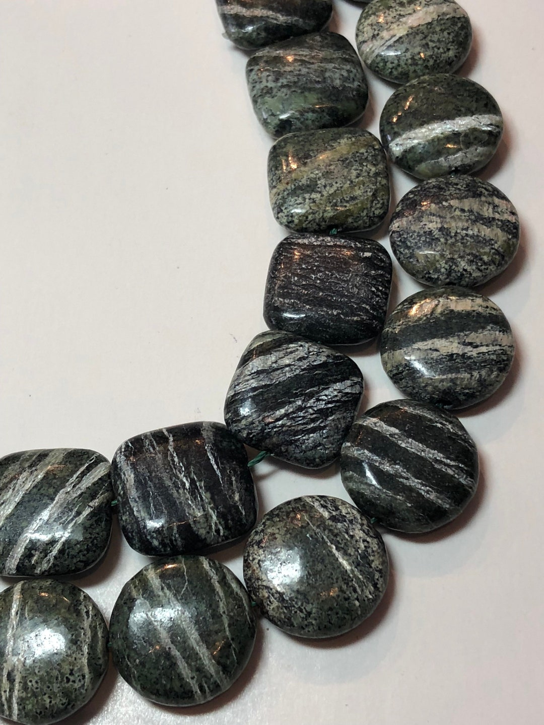 Natural Dark Green Zebra Jasper Round Loose Spacer Beads Strand – 10mm, 25+ Pieces, Perfect For Native American Style Jewelry!