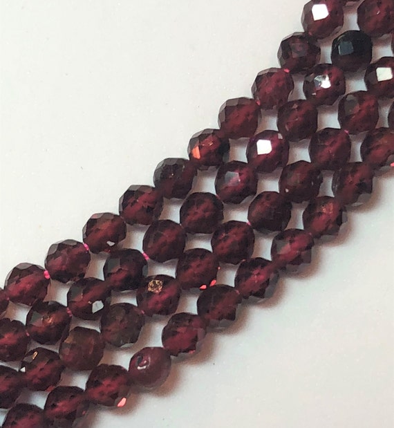 Garnet Gemstone Pair: Faceted Heart Cut, 8.5mm
