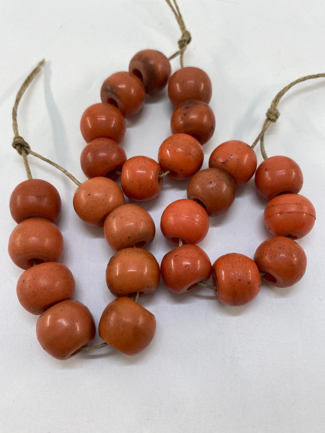 Antique Orange Glass African Trade Beads Made in the Old | Etsy
