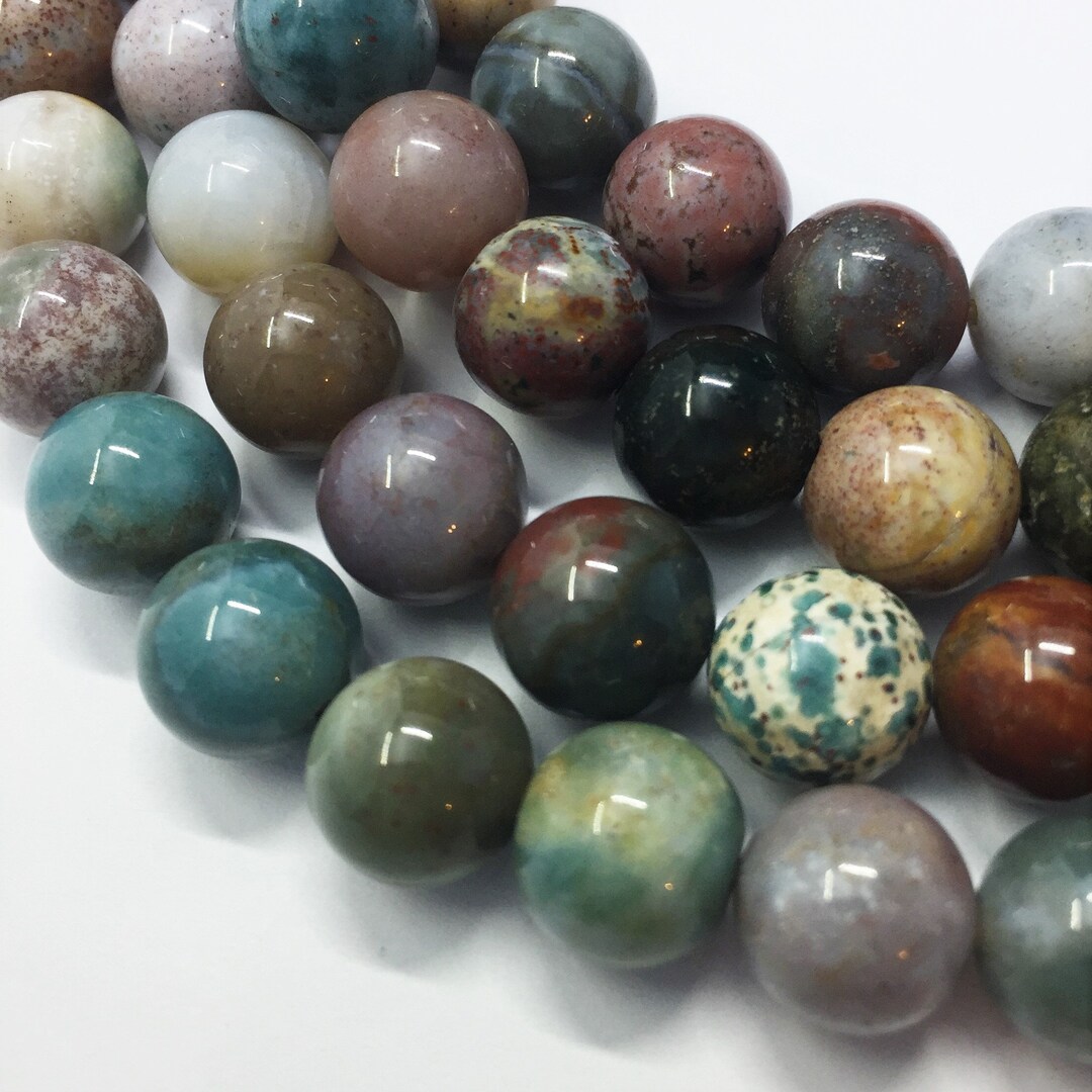 10mm Fancy Japser Gemstone Beads. 15' Strand of - Etsy