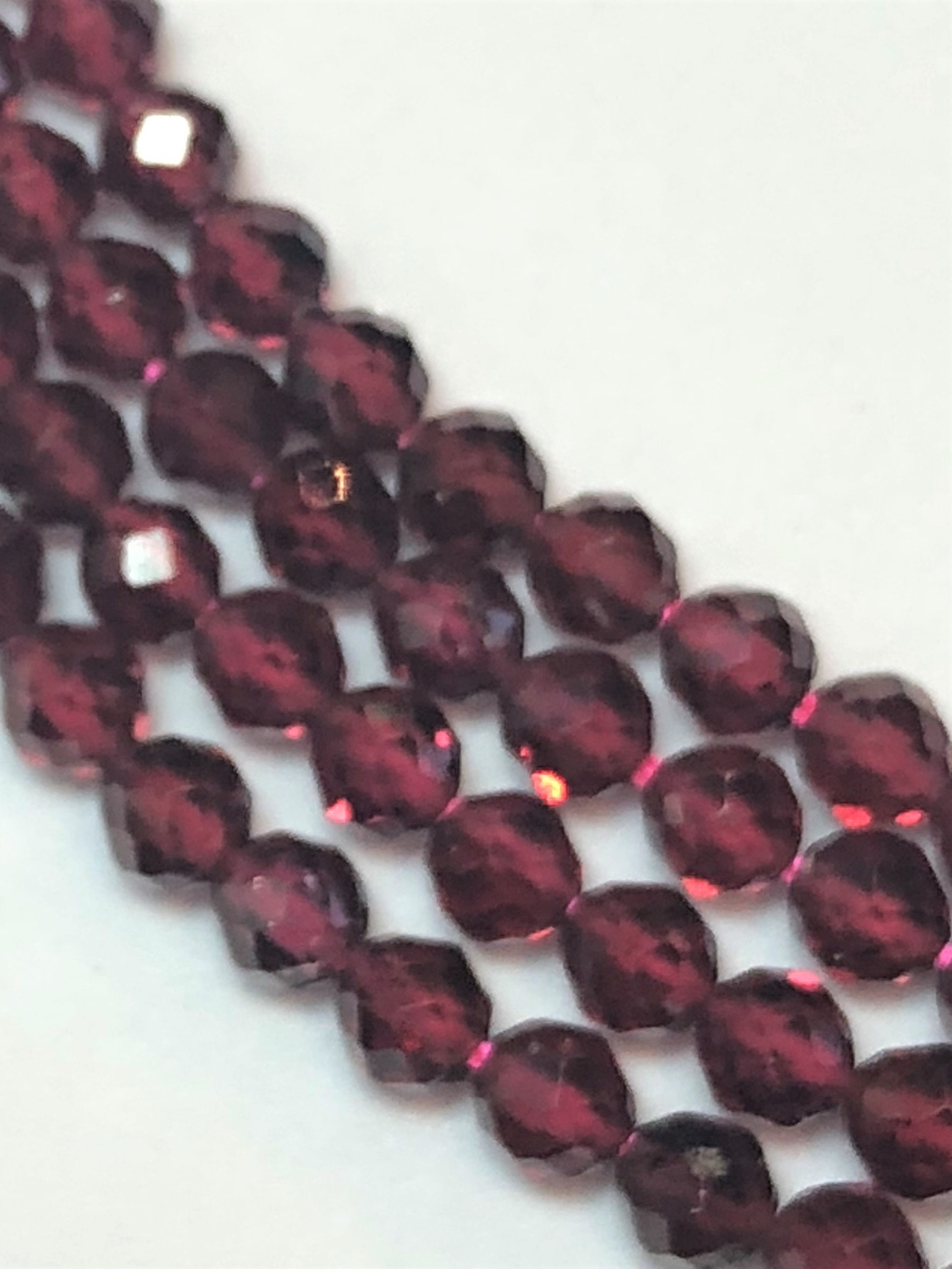 3mm Round Faceted Garnet Gemstone Beads. Full 15 strand | Etsy