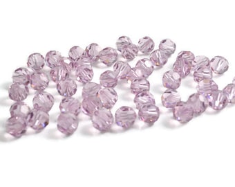 6mm Round Light Amethyst SWAROVSKI® Crystal Beads #5000 - light purple colored crystal. Discounted prices.