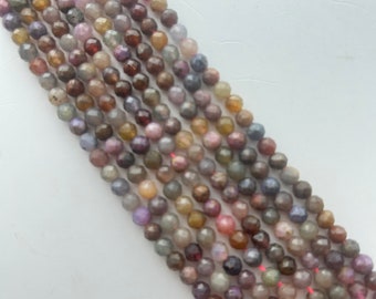 5mm Round Faceted Multi-Sapphire  Gemstone Beads. 15" strand high quality mixed Sapphire beads, about 80 per strand.