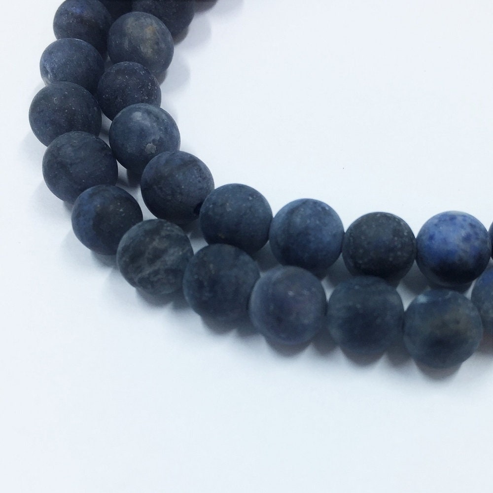 Matte Dumortierite Gemstone Beads. 6mm round beads on 15 inch | Etsy