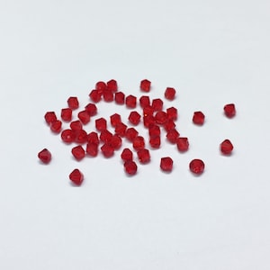 Light Siam 4mm Bicone SWAROVSKI® Crystal Beads #5301 package of 50. Christmas Red color Genuine Austrian Crystal. Bulk. #5328. July stone