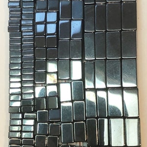 Square and Rectangle Shaped Magnetic Hematite Gemstone Beads. Full 15&quot; strand of AAA grade beads, available in 5 sizes. Magnetite.