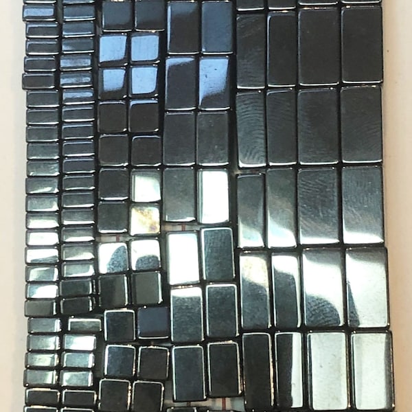 Square and Rectangle Shaped Magnetic Hematite Gemstone Beads. Full 15" strand of AAA grade beads, available in 5 sizes. Magnetite.