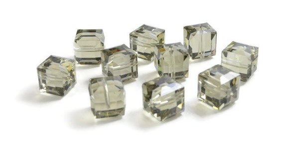 CLEARANCE 8mm Cube Black Diamond SWAROVSKI Crystal Beads 5601